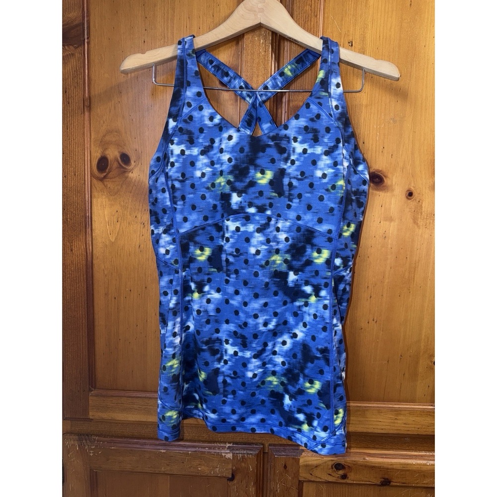 Lululemon Women's 12 Tank Top Kanto Catch Me Dot Racerback Singlet Bra Yoga Run
